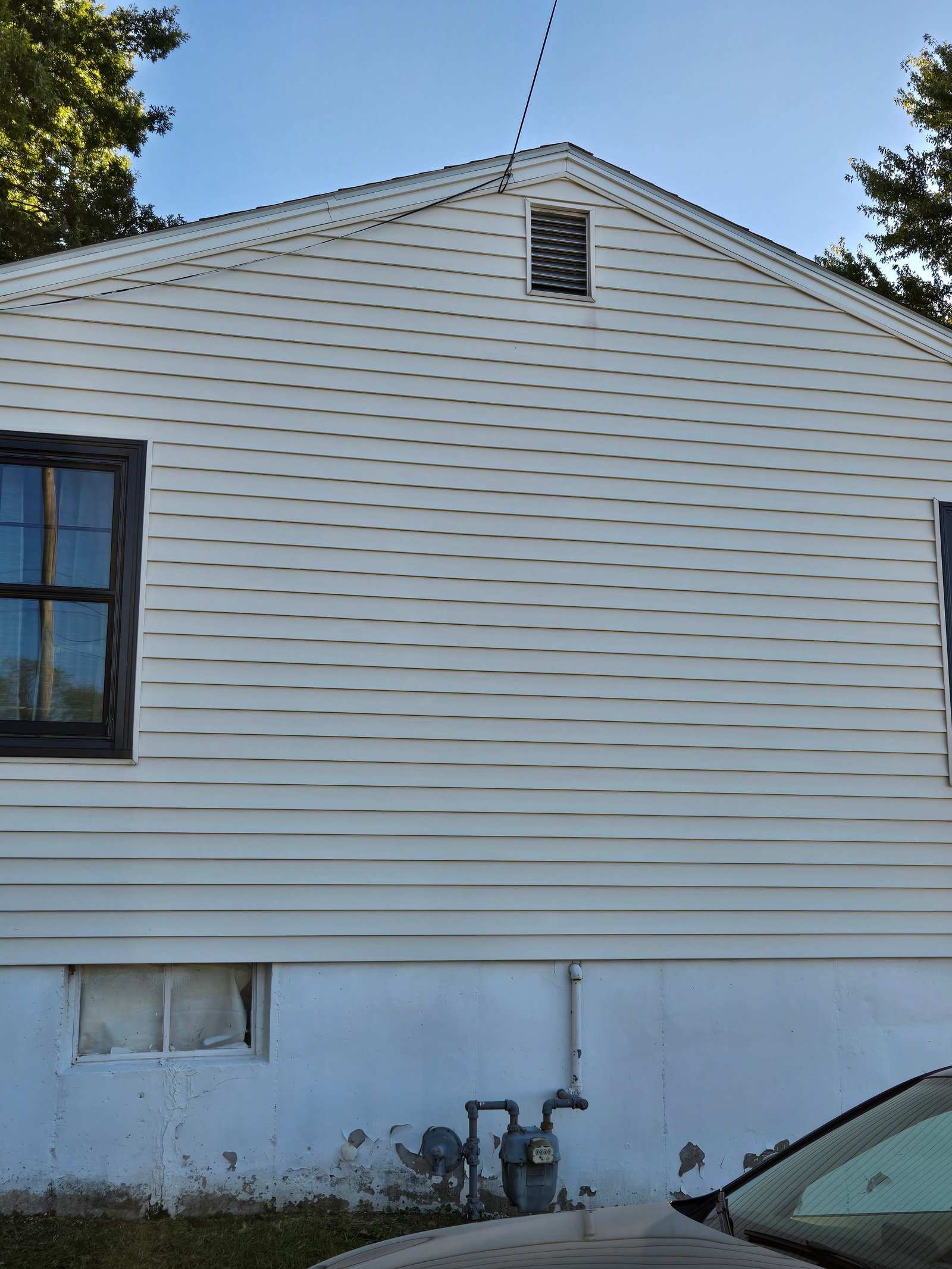 After soft washing — clean siding